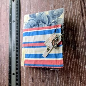Striped Blue and Red Fabric-Covered Mini Journal